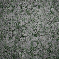 old concrete wall crack with moss texture 3d rendering