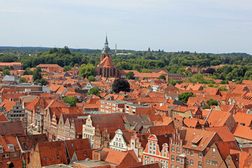 Fototapeta na wymiar Lüneburg Panorama Altstadt (Niedersachsen)