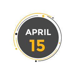 April 15 calendar reminder. 15th April daily calendar icon template. Vector illustration 
