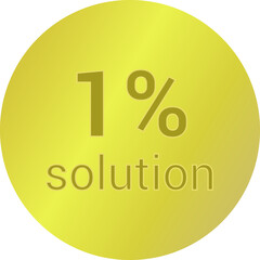 1% solution. Vector illustration isolated on white.