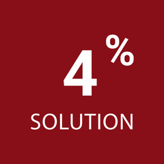 4% solution. Vector illustration isolated on white.