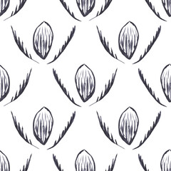 Fototapeta na wymiar Natural, floral abstract seamless pattern in boho style. abstract Plants. Hand-drawn design for fabric, wallpaper, packaging or multimedia projects.