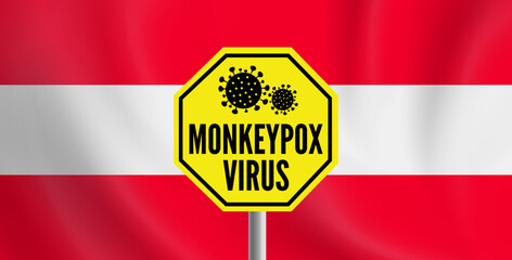 monkeypox virus outbreak austria flag vector illustration