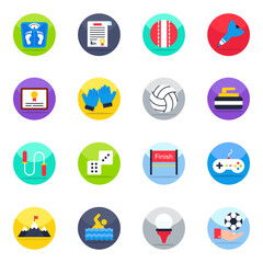 Pack of Sports and Games Flat Icons

