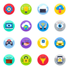 Fototapeta premium Pack of Technology Flat Icons 