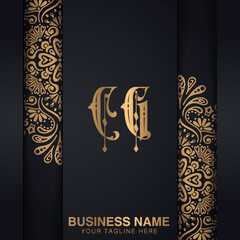 CG Initial logo | initial based abstract modern minimal creative logo, vector template image. luxury logotype logo, real estate homie logo. typography logo. initials logo.