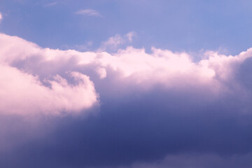 Pink skies with clouds at sunset