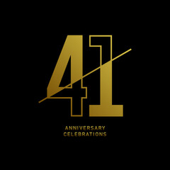 41 year anniversary design template. vector template illustration