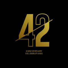 42 year anniversary design template. vector template illustration