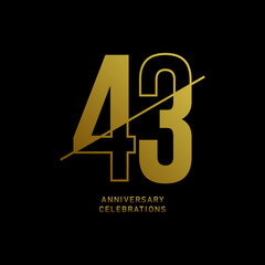 43 year anniversary design template. vector template illustration