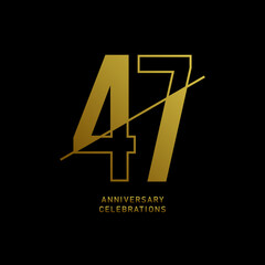 47 year anniversary design template. vector template illustration