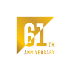 61 year anniversary design template. vector template illustration