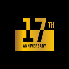 17 year anniversary design template. vector template illustration