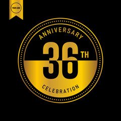 36 year anniversary design template. vector template illustration