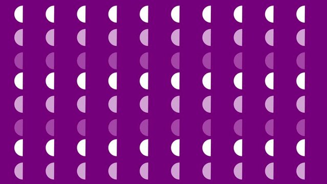 2d geometric pattern motion graphics on purple background. Looping animation