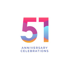 51 year anniversary design template. vector template illustration