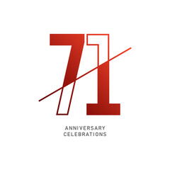 71 year anniversary design template. vector template illustration