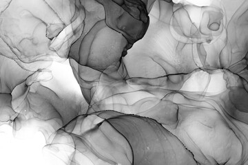 Marble ink abstract art from exquisite original painting for abstract background . Painting was painted on high quality paper texture to create smooth marble background pattern of ombre alcohol ink . © InfiniteFlow