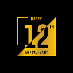 12 year anniversary design template. vector template illustration