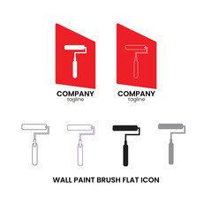 Wall Paint Brush Flat Icon