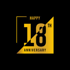 18 year anniversary design template. vector template illustration