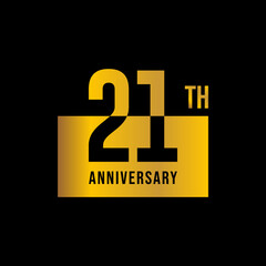 21 year anniversary design template. vector template illustration
