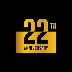 22 year anniversary design template. vector template illustration