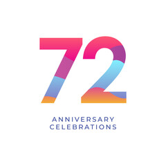 72 year anniversary design template. vector template illustration