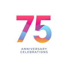 75 year anniversary design template. vector template illustration