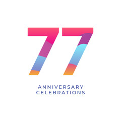 77 year anniversary design template. vector template illustration