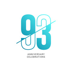 93 year anniversary design template. vector template illustration