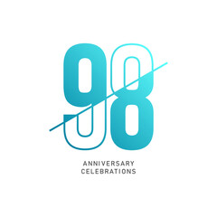 98 year anniversary design template. vector template illustration
