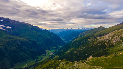 Fototapeta premium Central Eastern Alps - Austria-panorama view with the most beautiful alpine road in Austria-Großglockner