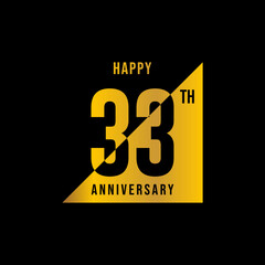 33 year anniversary design template. vector template illustration