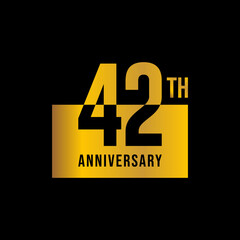 42 year anniversary design template. vector template illustration