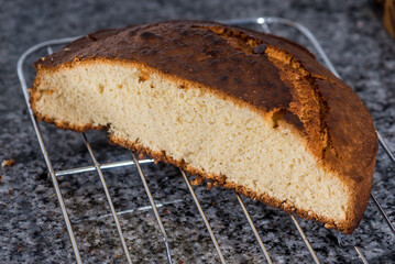 Details of a delicious freshly homemade cake recently baked