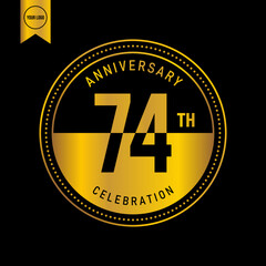 74 year anniversary design template. vector template illustration
