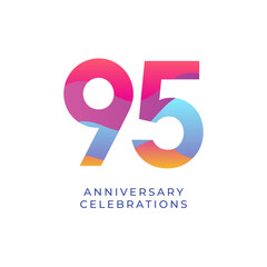 95 year anniversary design template. vector template illustration