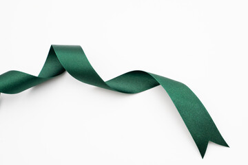 green bow ribbon satin texture