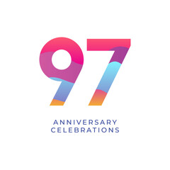 97 year anniversary design template. vector template illustration