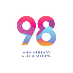 98 year anniversary design template. vector template illustration