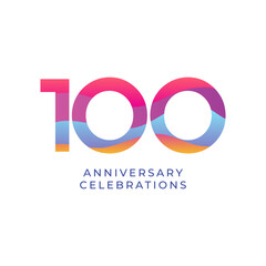 100 year anniversary design template. vector template illustration