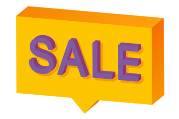 Sale sign illustration. 3D rendering sale text for commercial events, web, cards and banner design.