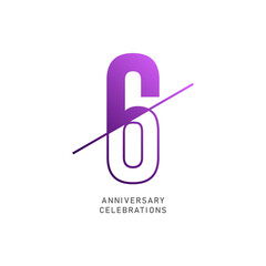 6 year anniversary design template. vector template illustration