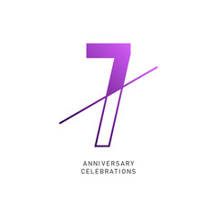 7 year anniversary design template. vector template illustration