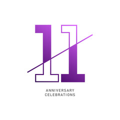 11 year anniversary design template. vector template illustration