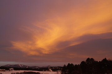 sunset in the mountains