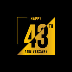 Obraz premium 43 year anniversary design template. vector template illustration