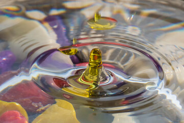 drop of oil - 
This photo is of splash using dropping oil in water. The photo was taken with fast shutter speed. #splash #oilandwater #stilllife #macro