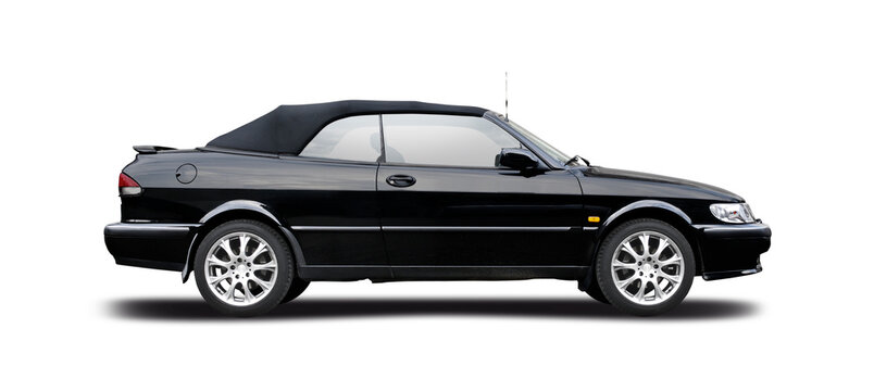 Saab 9-3 sport cabrio car, side view isolated on white background, 19 January 2015, Thessaloniki, Greece	
